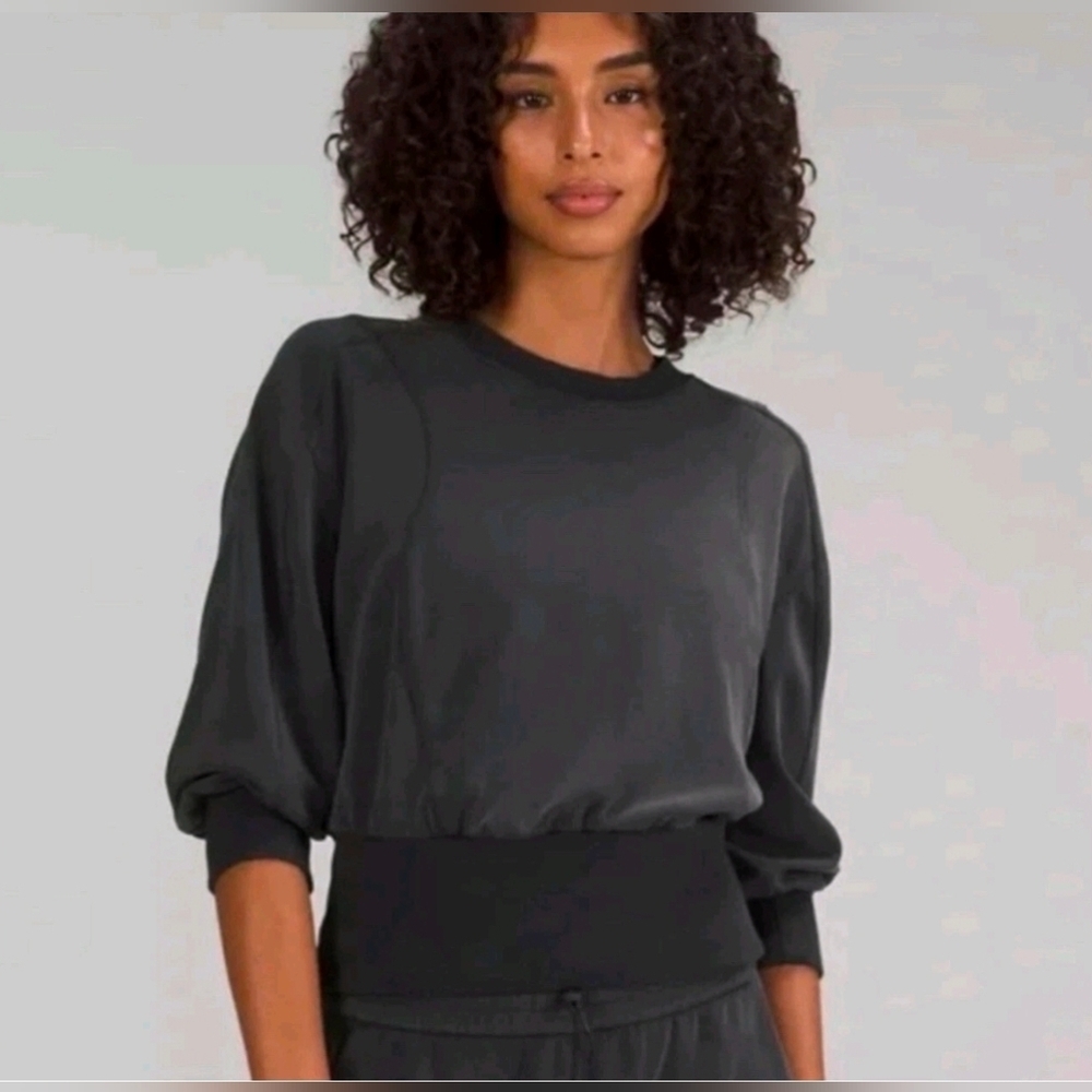 Lululemon Black Softstream Ribbed Hem Pullover Size 2